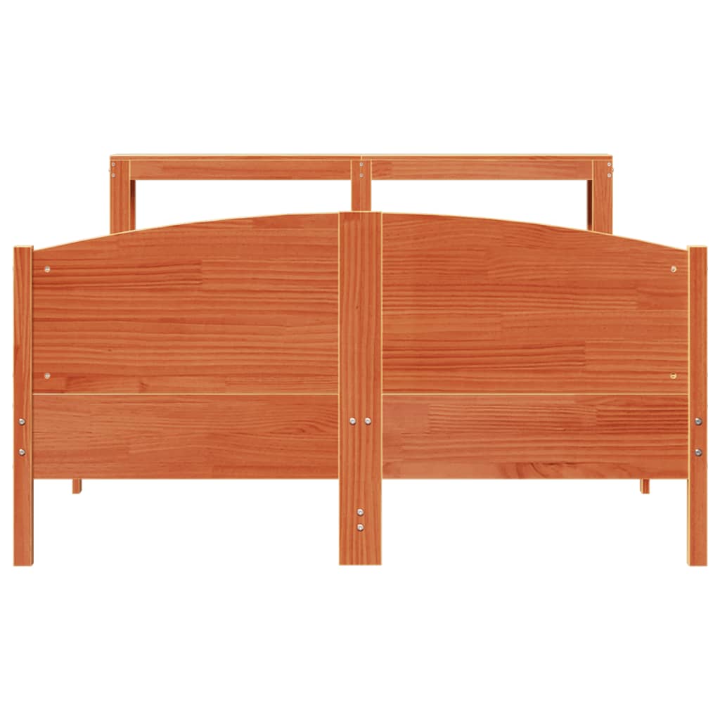 Sengeramme uten madrass voksbrun 120x190 cm heltre furu