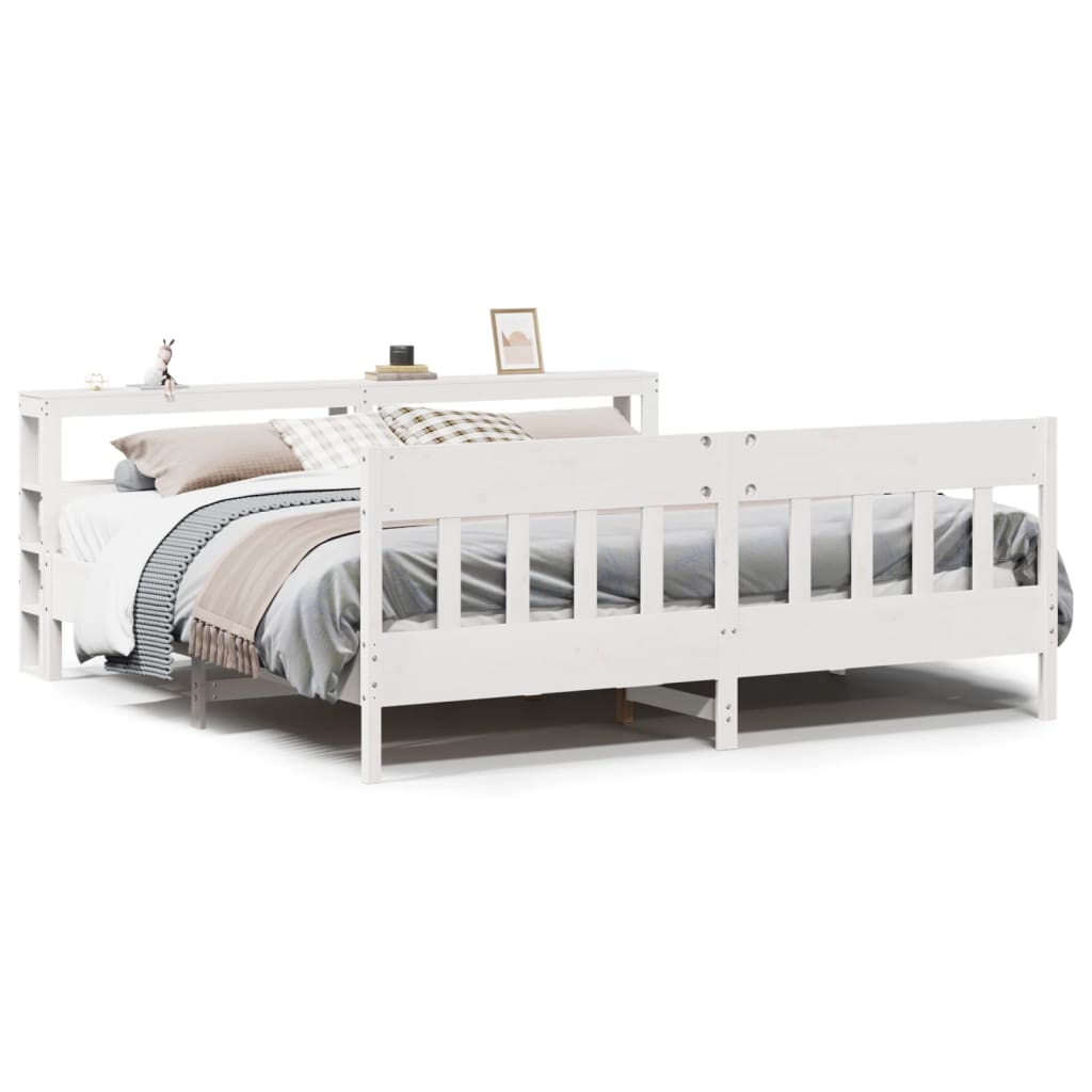 Sengeramme uten madrass hvit 180x200 cm heltre furu