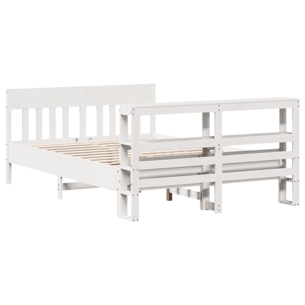 Sengeramme uten madrass hvit 140x190 cm heltre furu