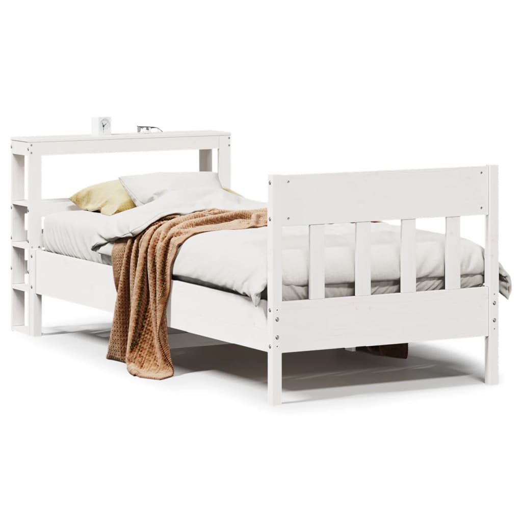 Sengeramme uten madrass hvit 75x190 cm heltre furu