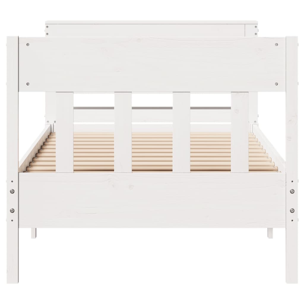 Sengeramme uten madrass hvit 75x190 cm heltre furu