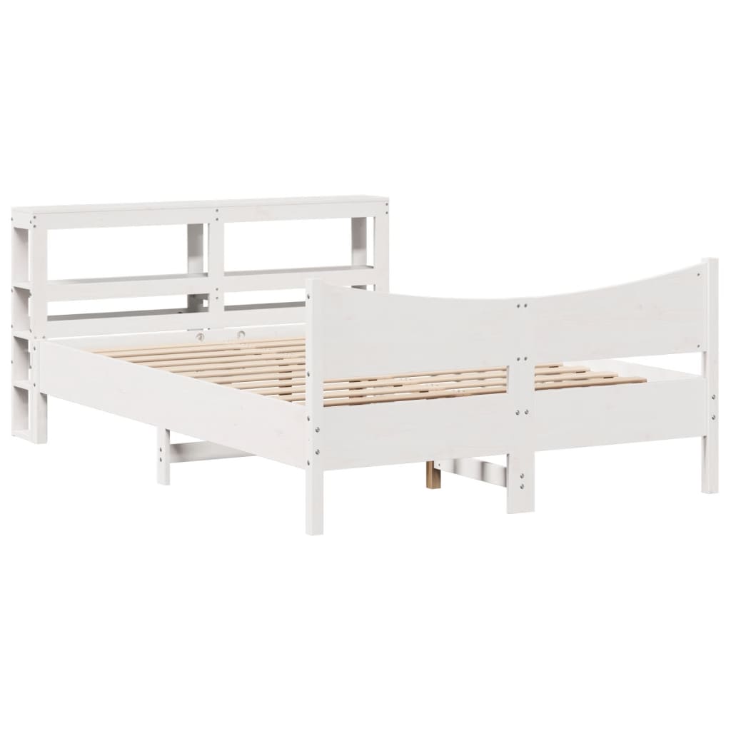 Sengeramme med hodegavl hvit 150x200 cm heltre furu