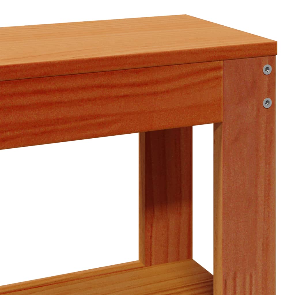 Sengeramme med hodegavl voksbrun 140x200 cm heltre furu