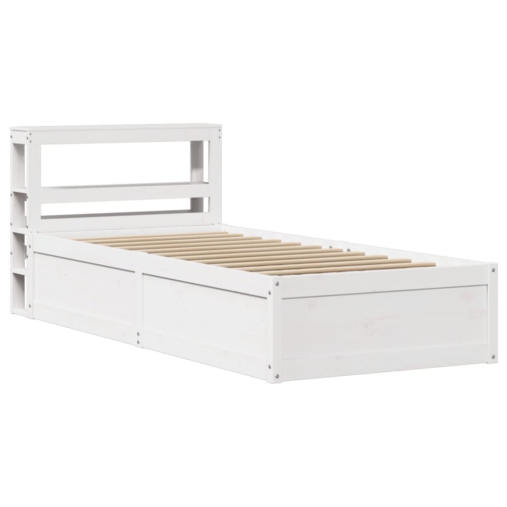 Sengeramme med hodegavl hvit 90x200 cm heltre furu