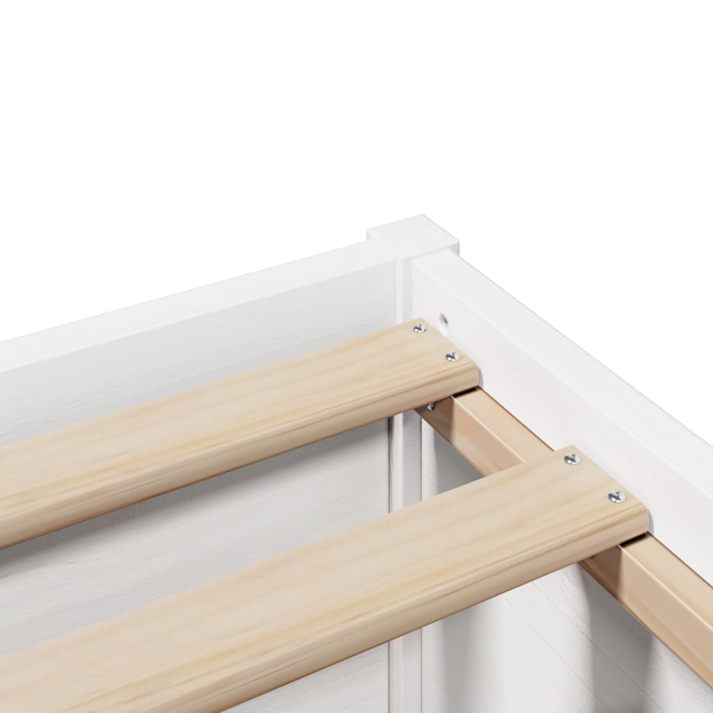 Sengeramme med hodegavl hvit 90x200 cm heltre furu