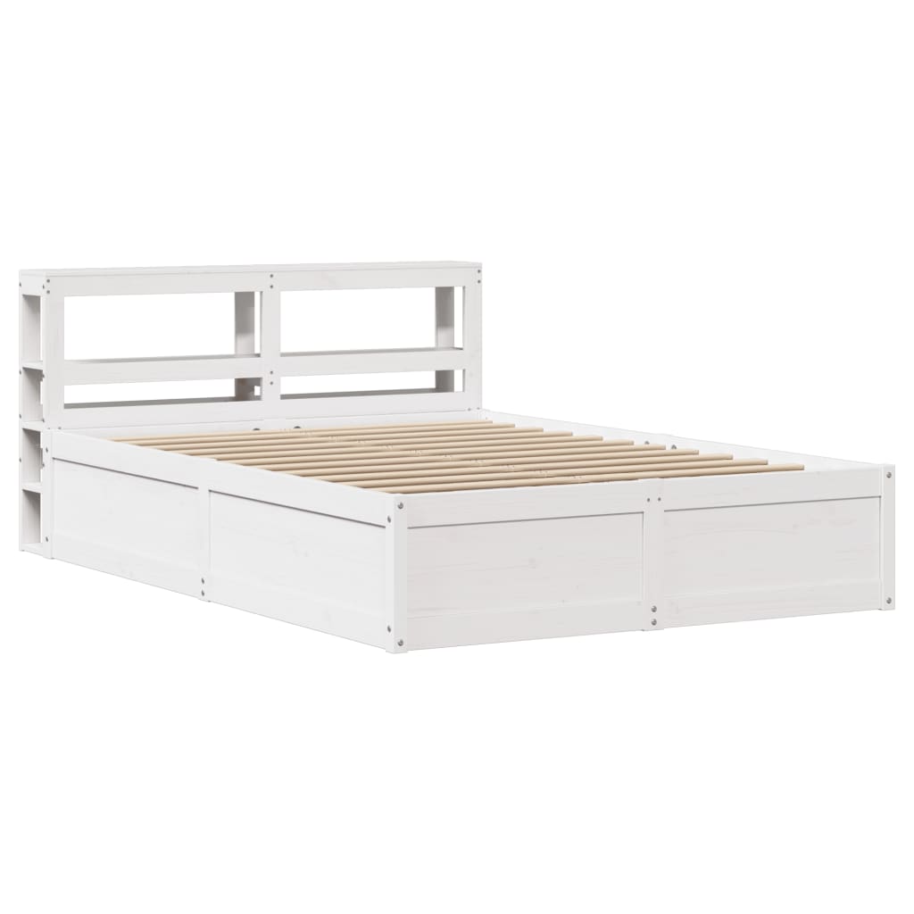 Sengeramme med hodegavl hvit 140x190 cm heltre furu