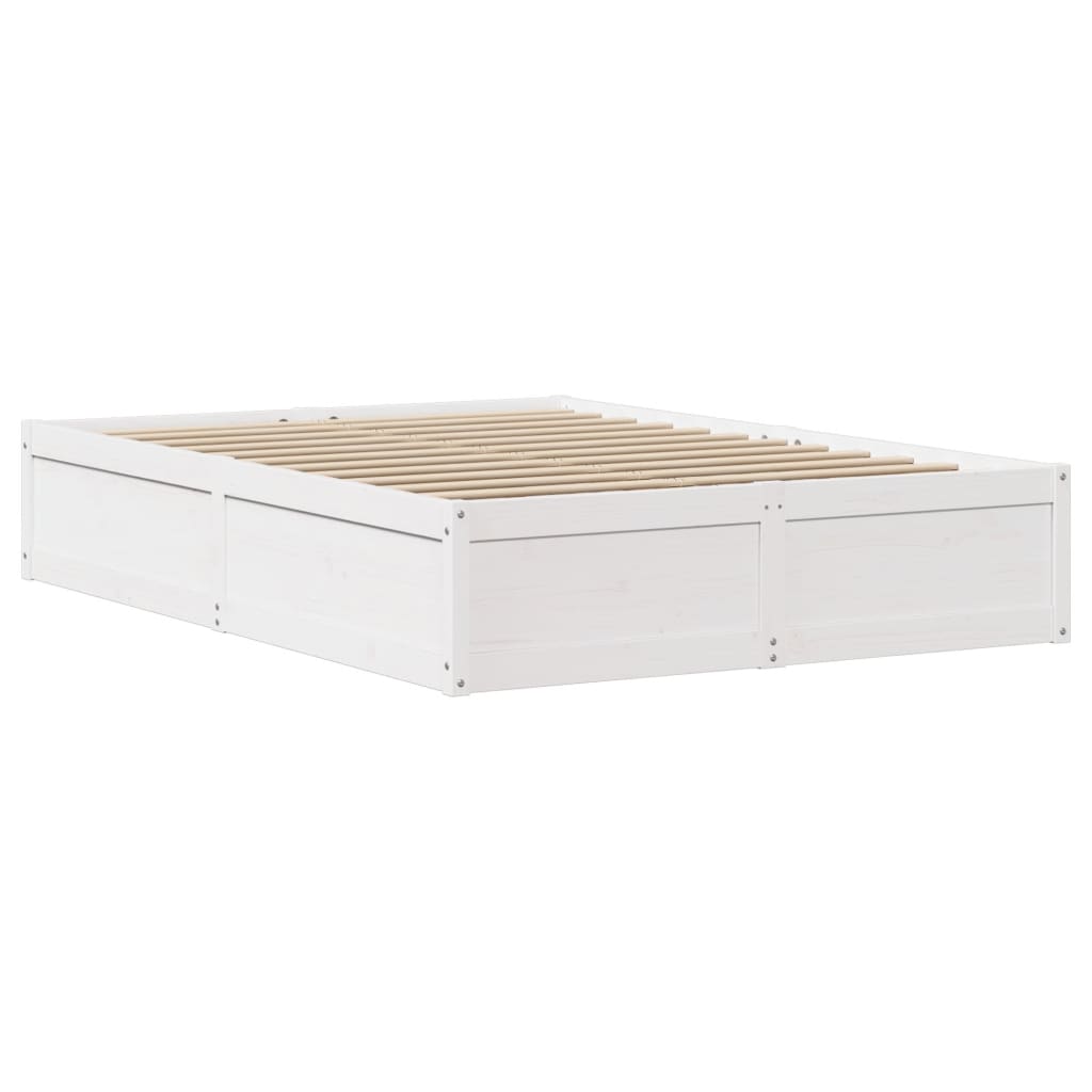 Sengeramme med hodegavl hvit 140x190 cm heltre furu