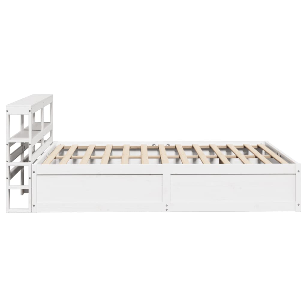 Sengeramme med hodegavl hvit 140x190 cm heltre furu