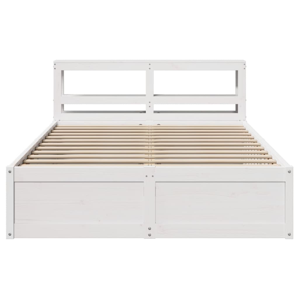 Sengeramme med hodegavl hvit 120x190 cm heltre furu