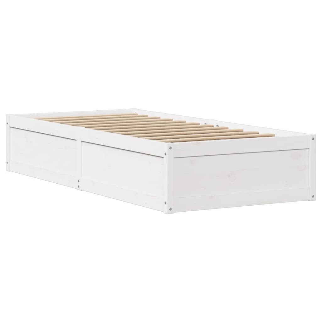 Sengeramme med hodegavl hvit 90x190 cm heltre furu