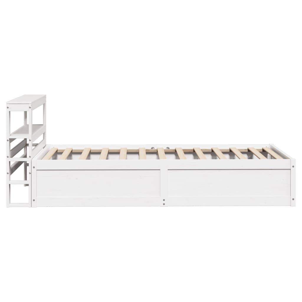Sengeramme med hodegavl hvit 75x190 cm heltre furu
