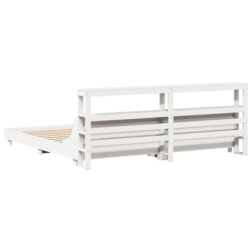Sengeramme uten madrass hvit 180x200 cm heltre furu
