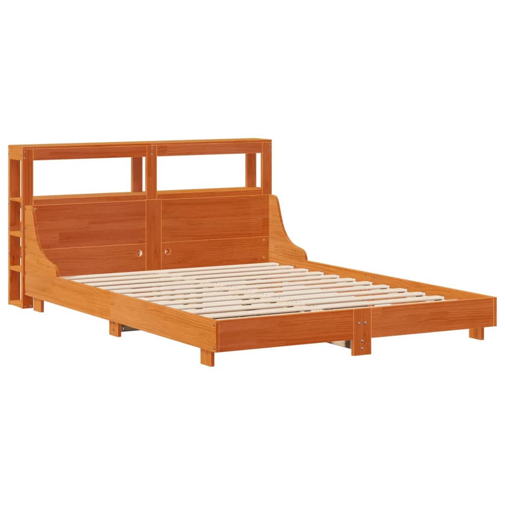 Sengeramme uten madrass voksbrun 140x190 cm heltre furu