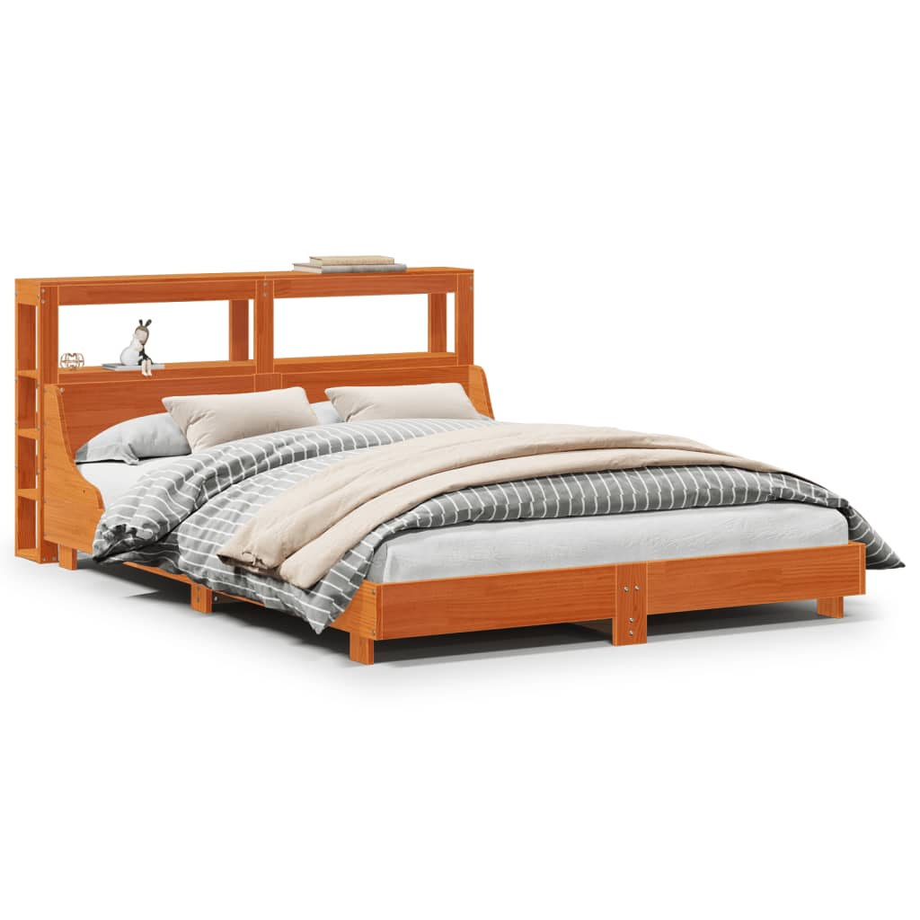 Sengeramme uten madrass brun 135x190 cm heltre furu