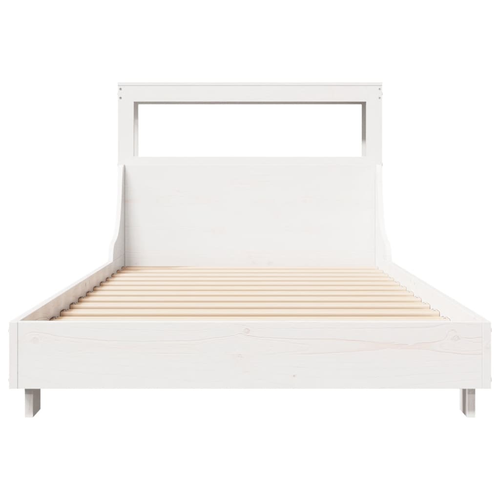 Sengeramme uten madrass hvit 75x190 cm heltre furu