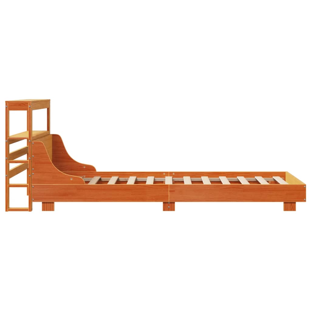 Sengeramme uten madrass voksbrun 75x190 cm heltre furu