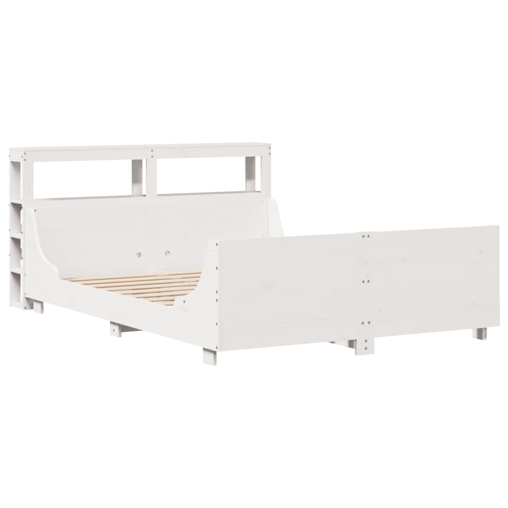 Sengeramme uten madrass hvit 150x200 cm heltre furu