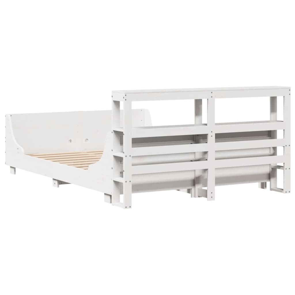 Sengeramme uten madrass hvit 150x200 cm heltre furu