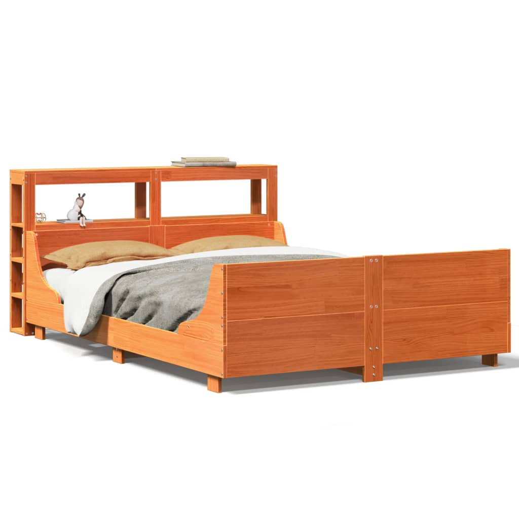 Sengeramme uten madrass voksbrun 120x200 cm heltre furu