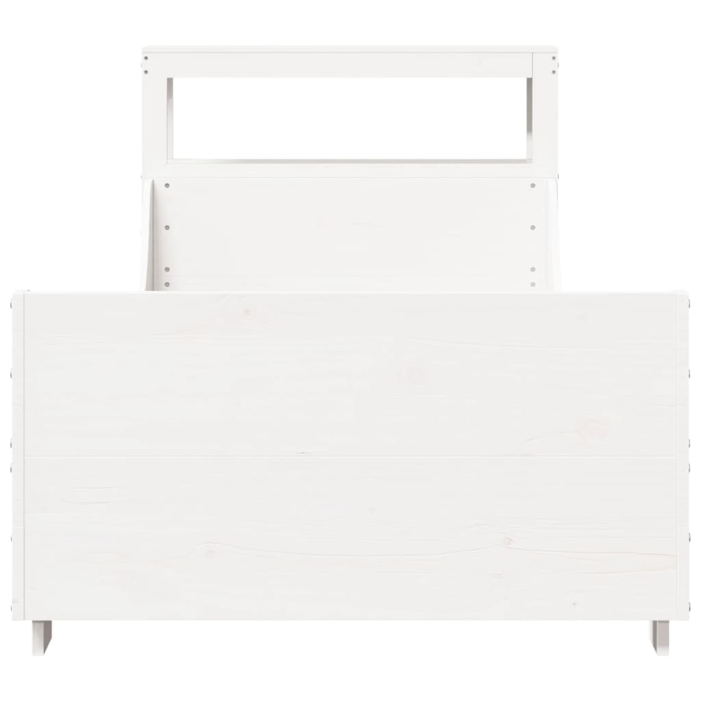 Sengeramme uten madrass hvit 90x200 cm heltre furu