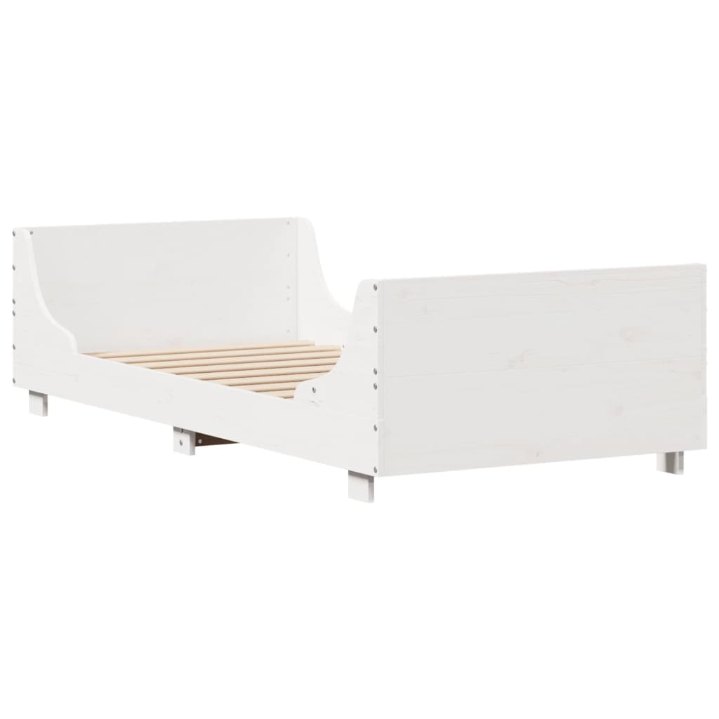 Sengeramme uten madrass hvit 75x190 cm heltre furu