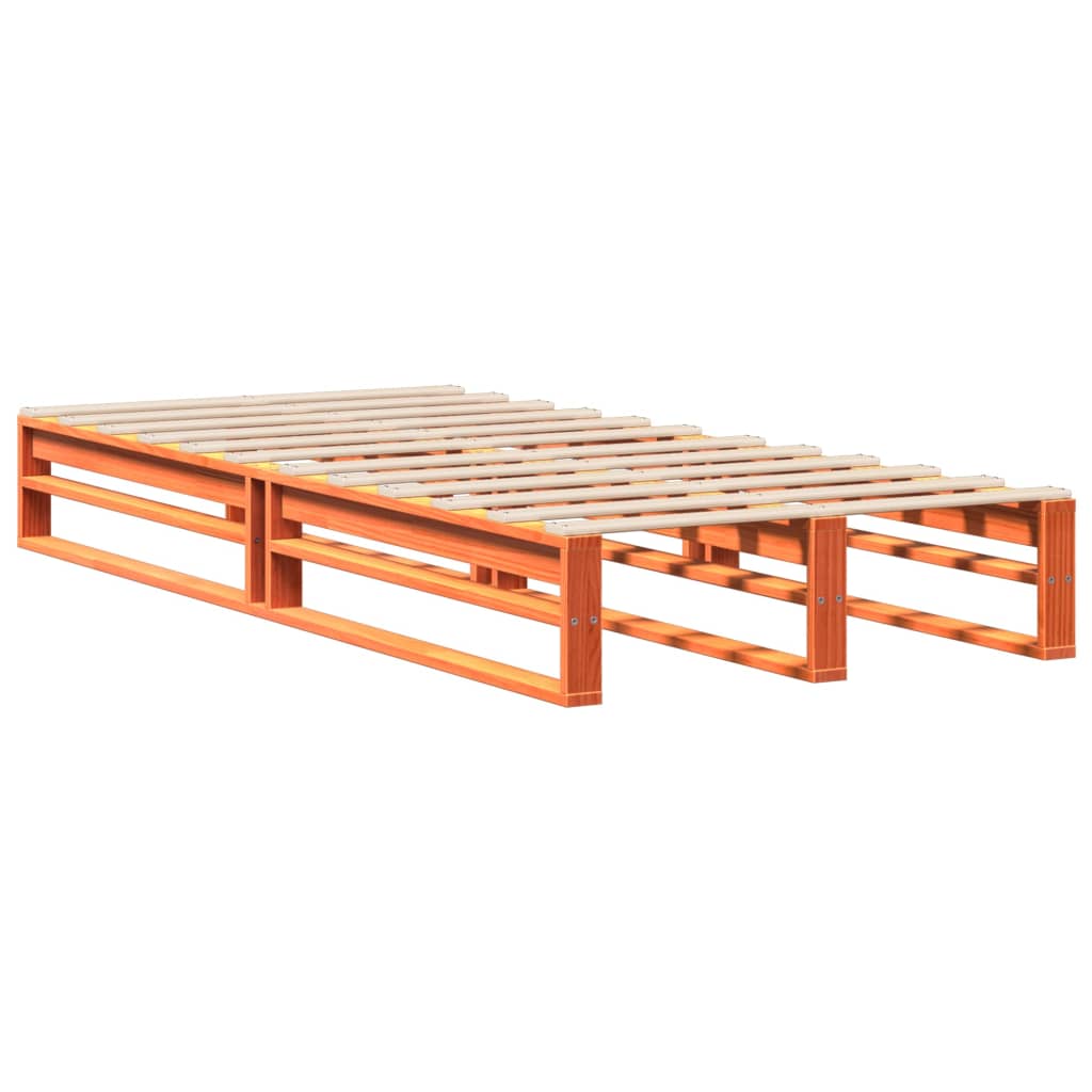 Sengeramme uten madrass voksbrun 100x200 cm heltre furu