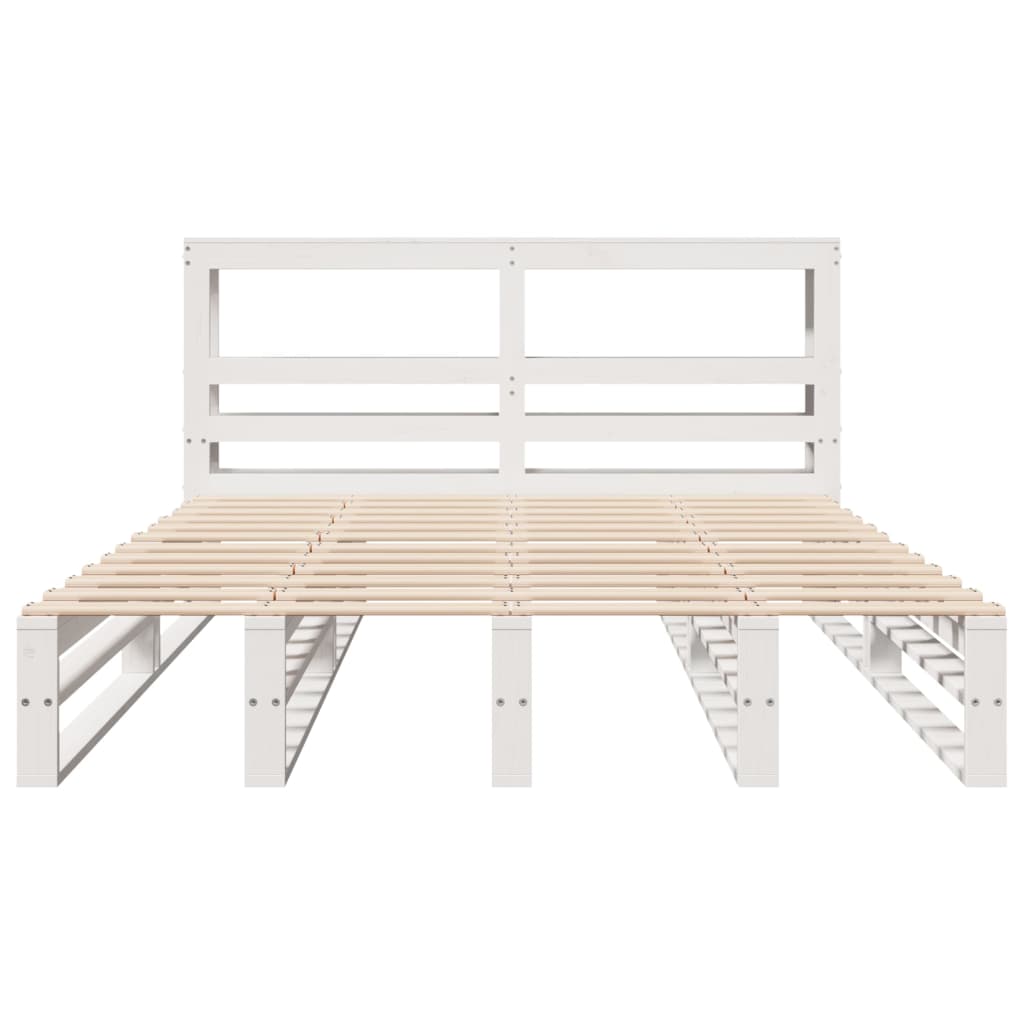 Sengeramme uten madrass hvit 150x200 cm heltre furu