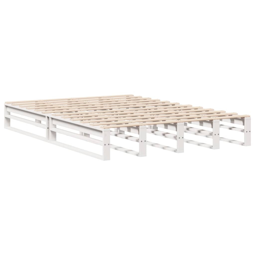 Sengeramme uten madrass hvit 150x200 cm heltre furu