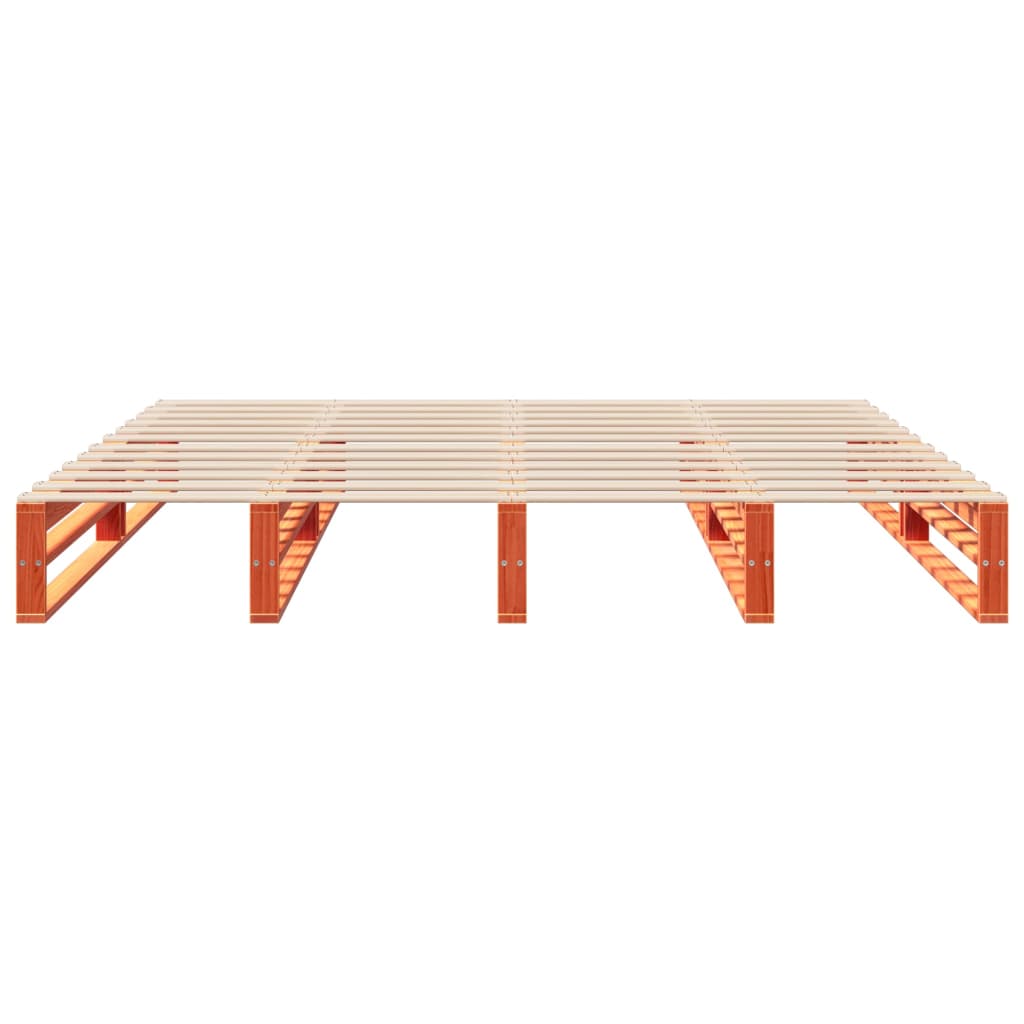 Sengeramme uten madrass voksbrun 180x200 cm heltre furu