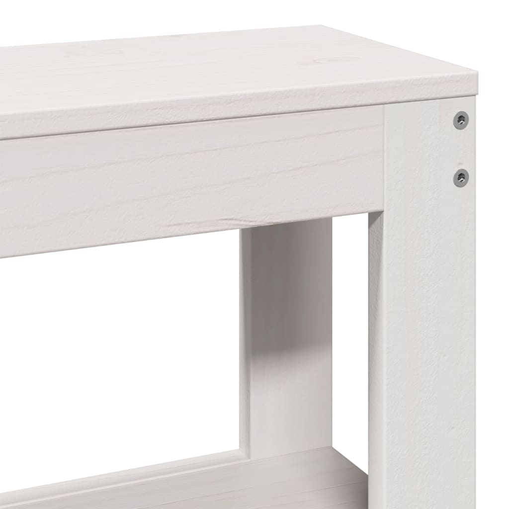 Sengeramme med madrass hvit 200x200 cm heltre furu