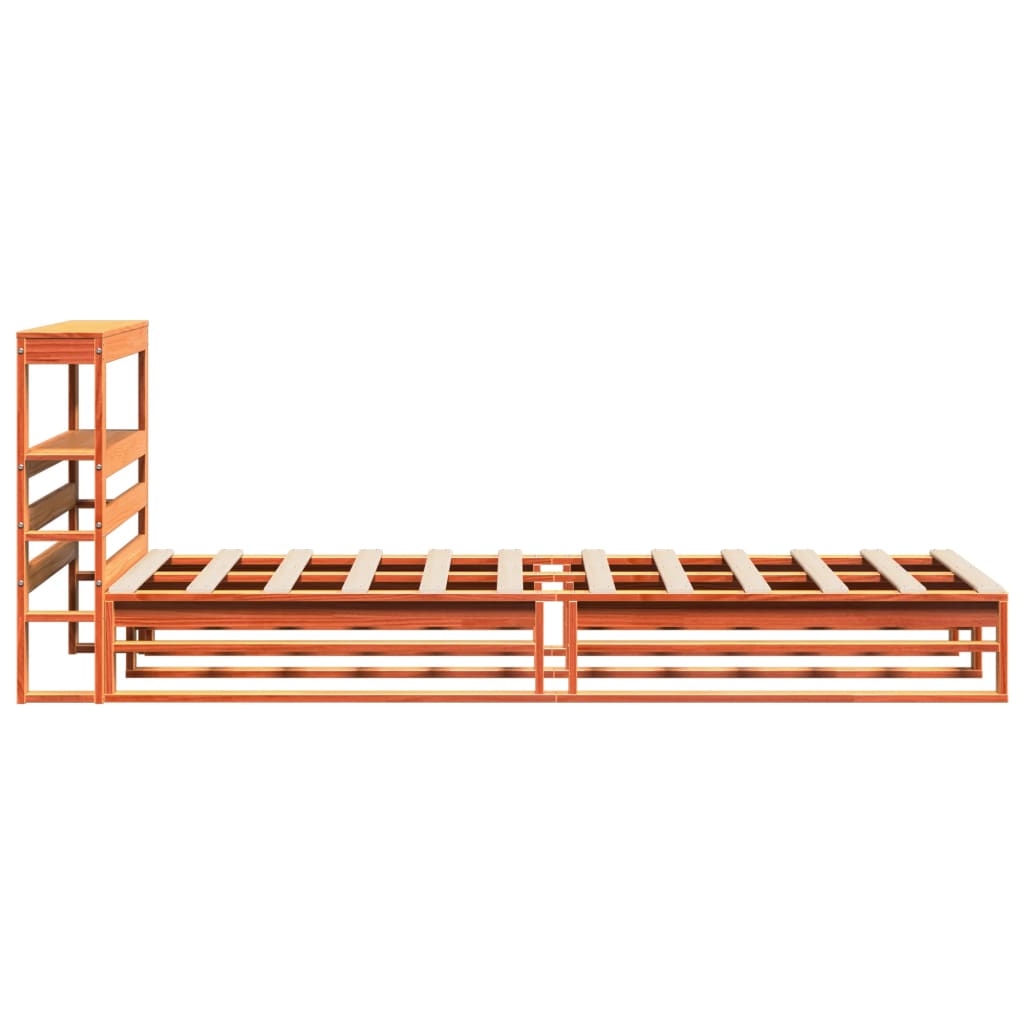 Sengeramme uten madrass voksbrun 75x190 cm heltre furu