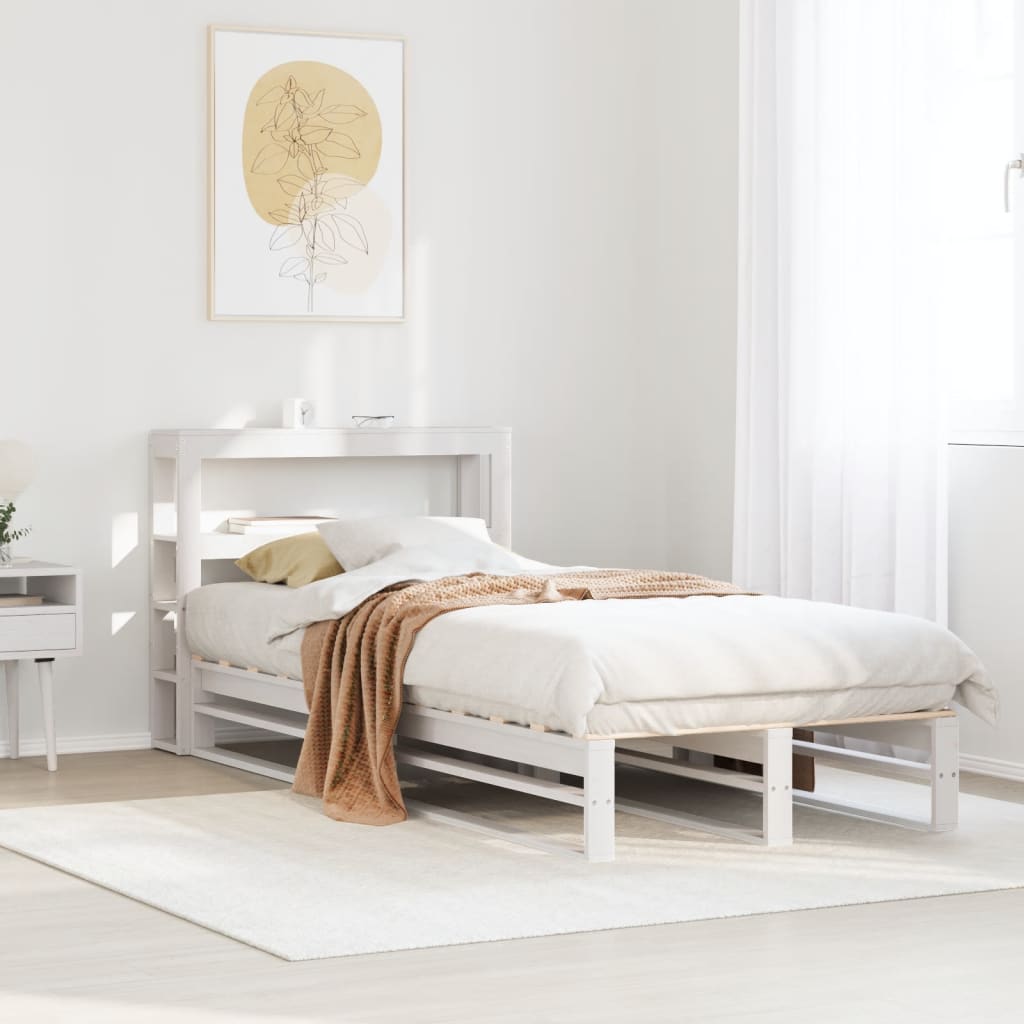 Sengeramme uten madrass hvit 90x190 cm heltre furu