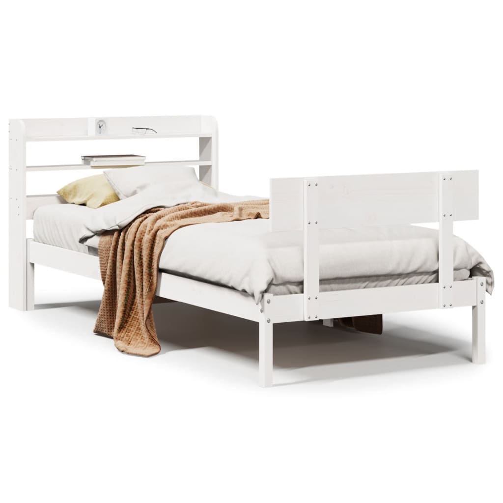 Sengeramme uten madrass hvit 90x190 cm heltre furu