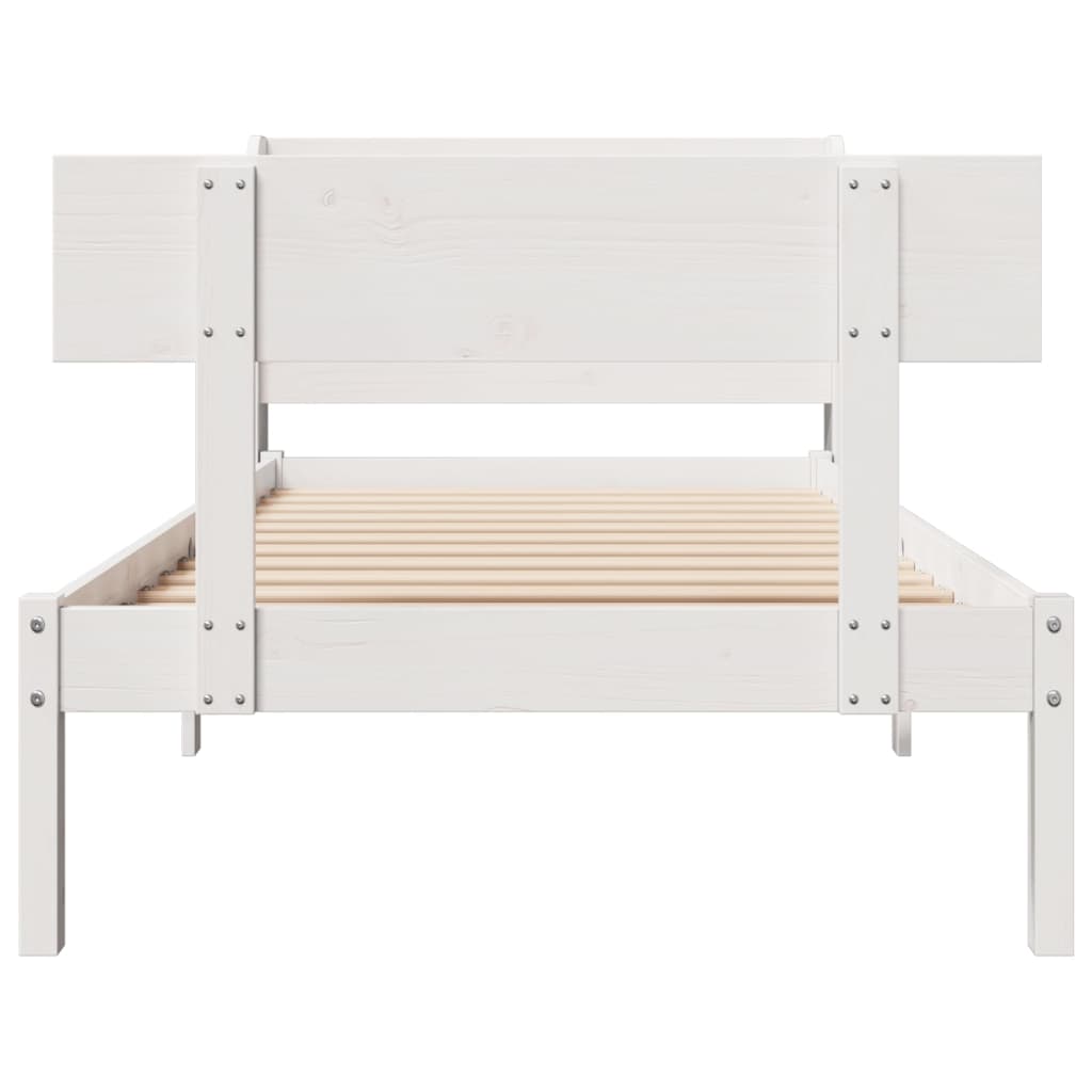 Sengeramme uten madrass hvit 90x190 cm heltre furu