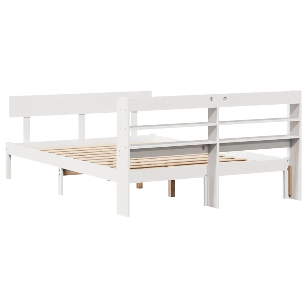 Sengeramme uten madrass hvit 135x190 cm heltre furu