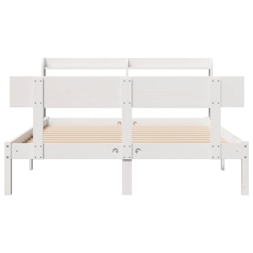 Sengeramme uten madrass hvit 140x190 cm heltre furu