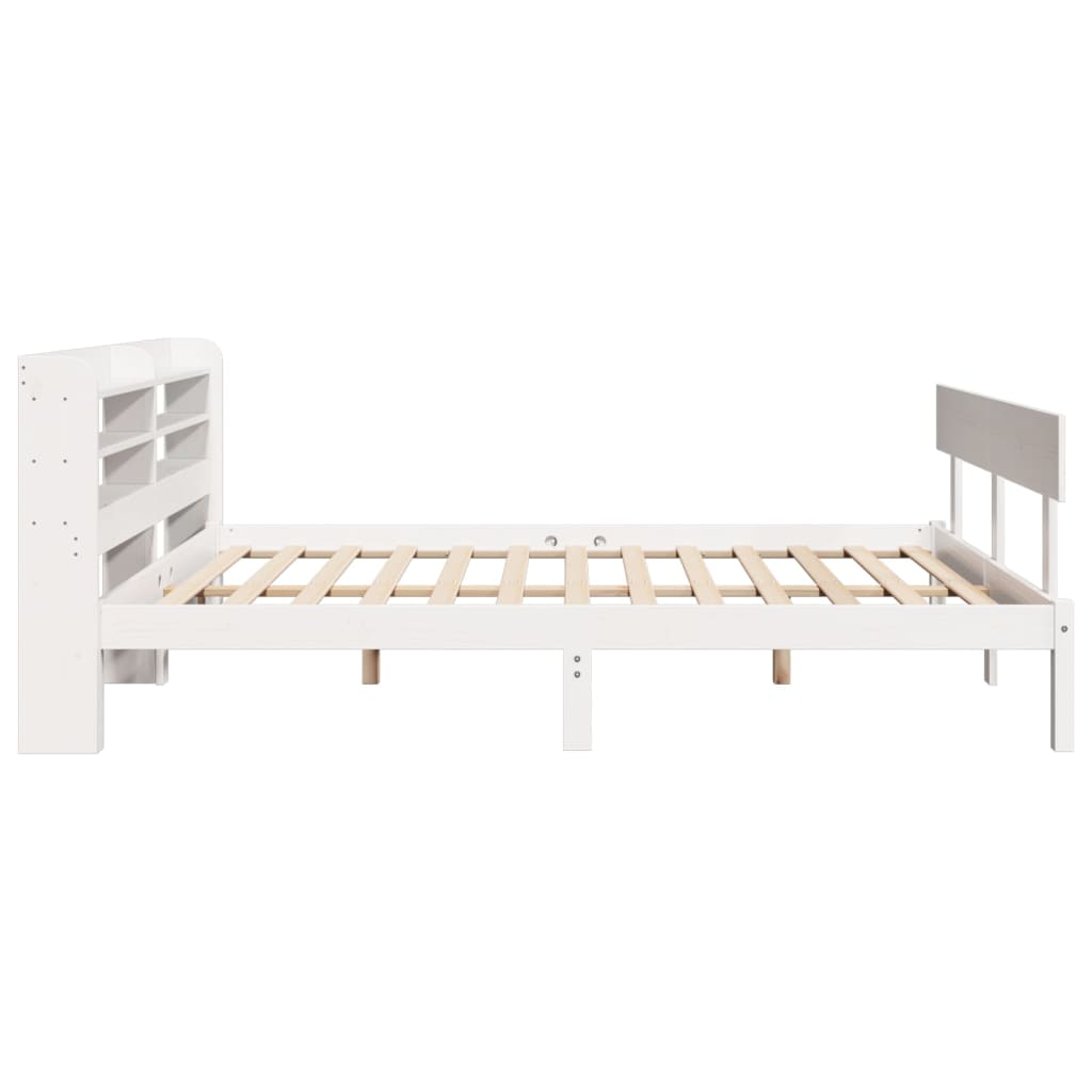 Sengeramme uten madrass hvit 140x190 cm heltre furu