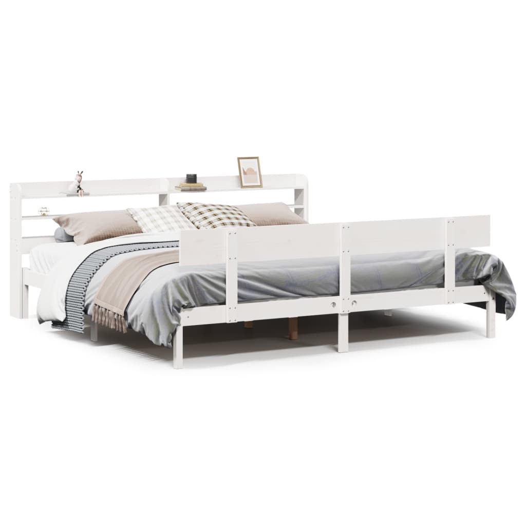 Sengeramme uten madrass hvit 180x200 cm heltre furu