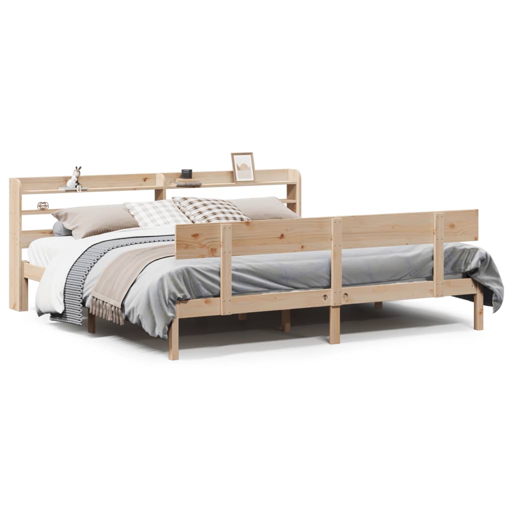 Sengeramme med madrass 200x200 cm heltre furu