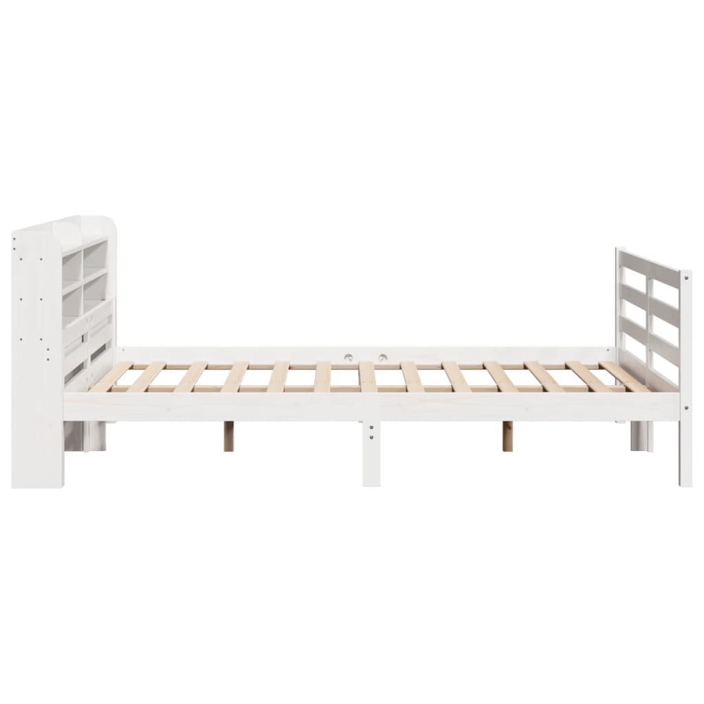 Sengeramme med hodegavl hvit 150x200 cm heltre furu