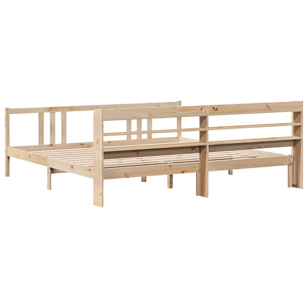 Sengeramme med hodegavl 200x200 cm heltre furu