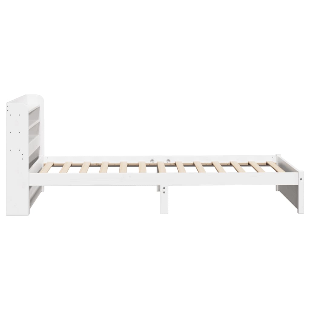 Sengeramme med hodegavl hvit 75x190 cm heltre furu