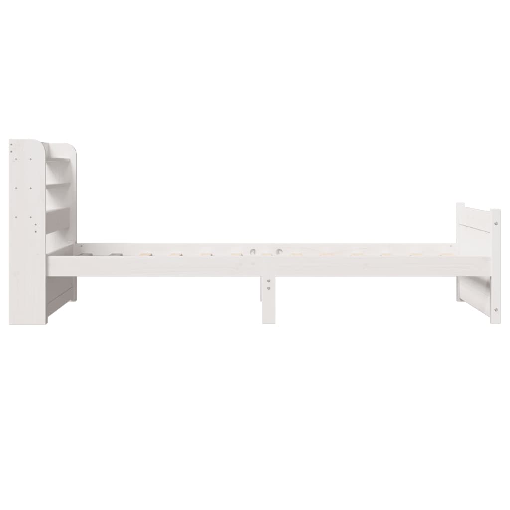 Sengeramme med hodegavl hvit 90x190 cm heltre furu