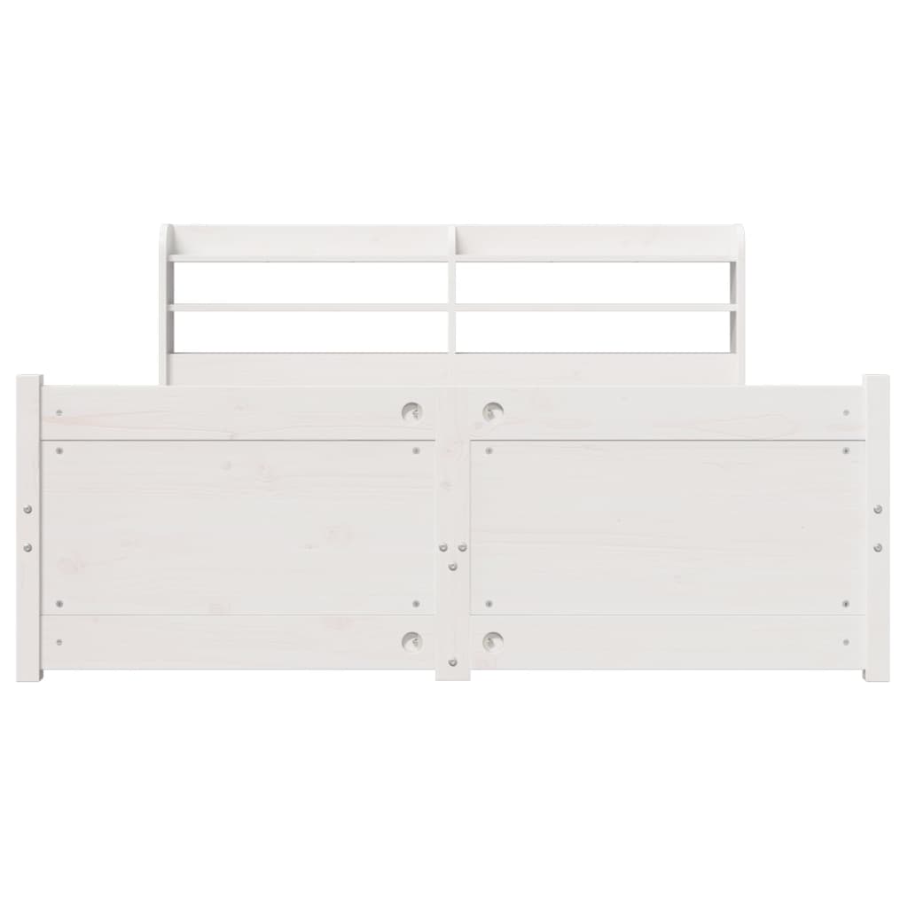 Sengeramme med hodegavl hvit 140x200 cm heltre furu