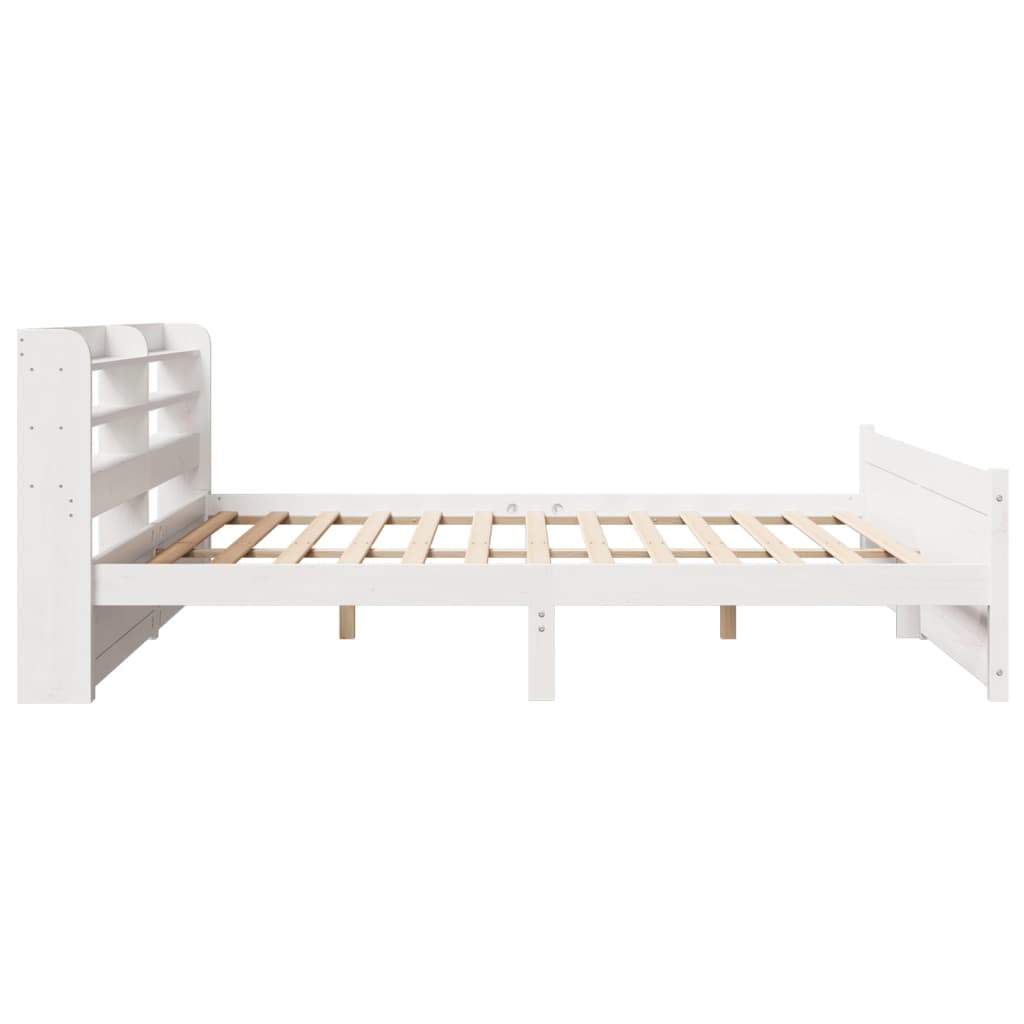 Sengeramme med hodegavl hvit 180x200 cm heltre furu