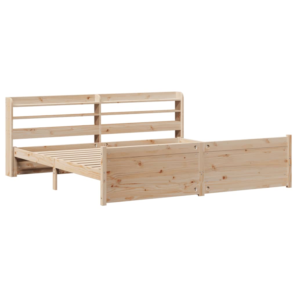 Sengeramme med hodegavl 200x200 cm heltre furu
