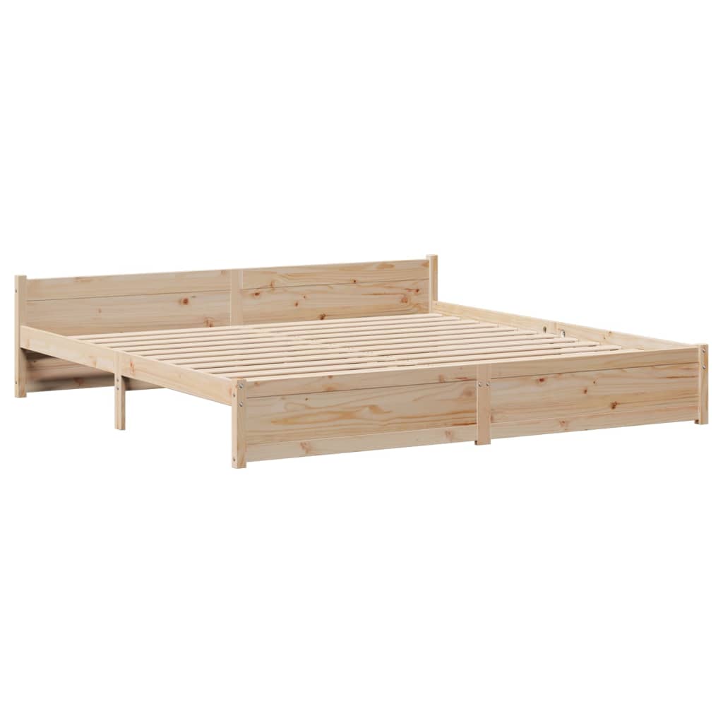 Sengeramme med hodegavl 200x200 cm heltre furu