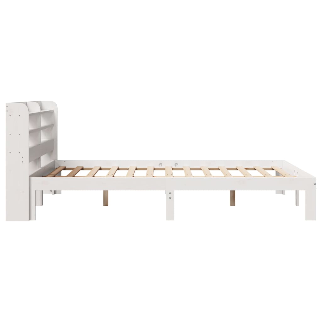 Sengeramme med hodegavl hvit 135x190 cm heltre furu