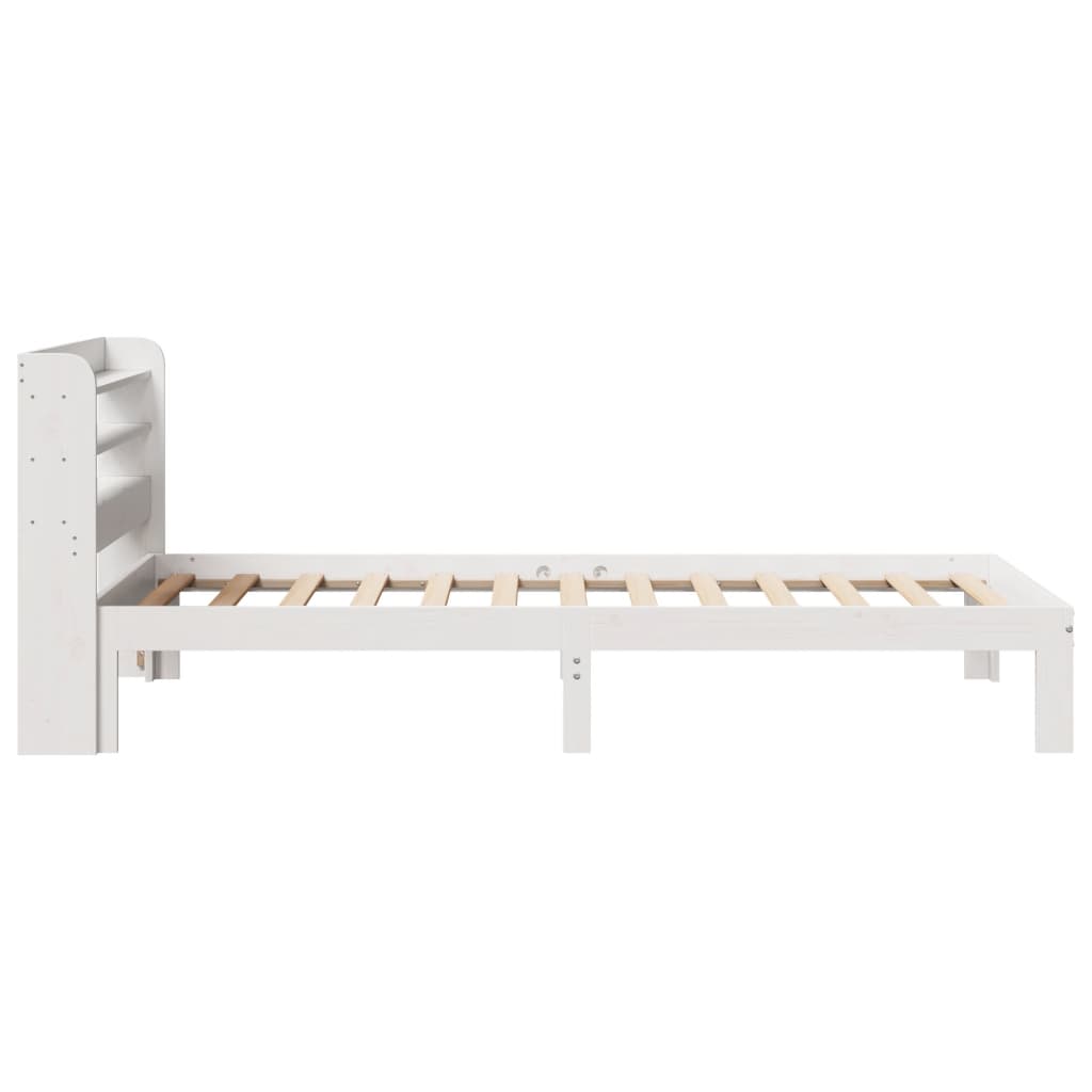 Sengeramme med hodegavl hvit 100x200 cm heltre furu