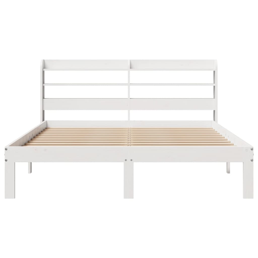 Sengeramme med hodegavl hvit 160x200 cm heltre furu